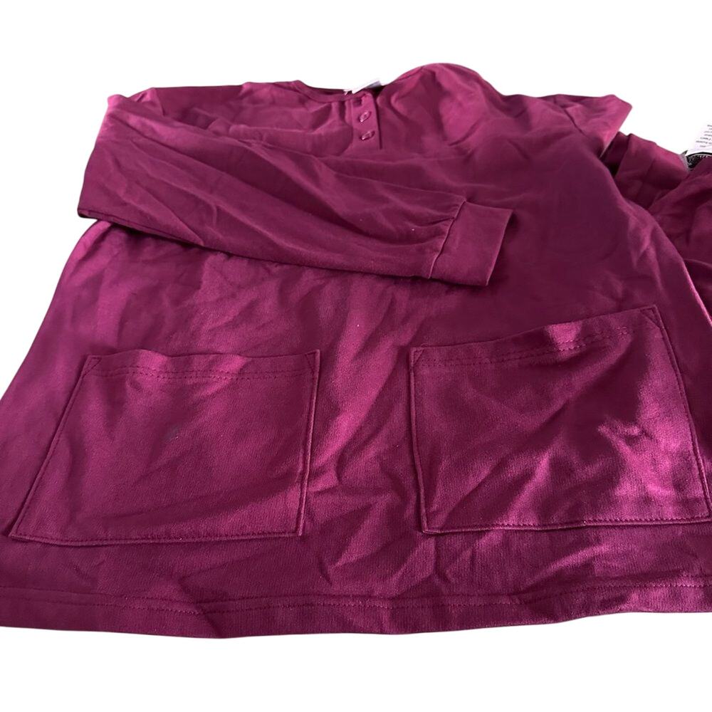 Easy Essentials Plus Size Cozy Set Size 3XL Long Sleeve Red Wine Burgundy (735)